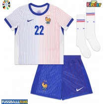 Frankreich Theo Hernandez #22 Auswärts Trikotsatz Kinder EM 2024 Kurzarm (+ Kurze Hosen)